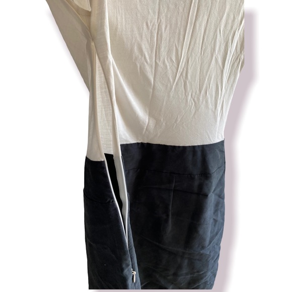 Loft black & white one-piece dress side zipper sleeveless - Picture 3 of 5